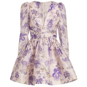 Zimmermann long sleeve floral mini dress